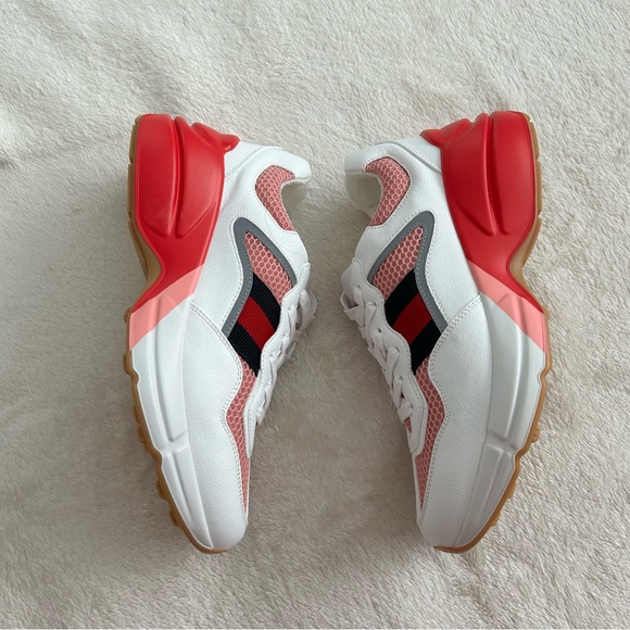 NIB Authentic Gucci Levoredo Fabric Mesh Lace-up Sneakers 36.5 - Picture 3 of 7